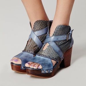 Free People Rendering Clog Platform in blue/green
